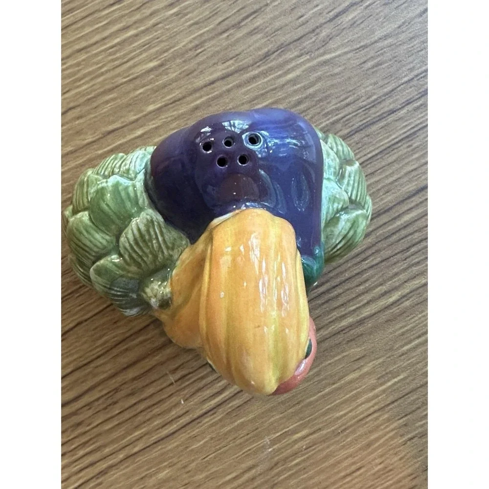 Dept 56 Turkey Pumpkin Salt & Pepper Shakers Thanksgiving Fall Harvest H Painted